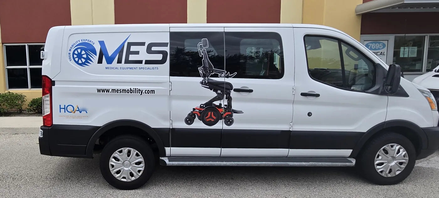 Medical Equipment Specialists delivery van outside our Stuart, FL location