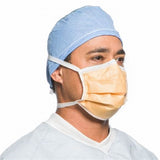 Procedure Mask FluidShield Anti-fog Foam- Pleated Earloops One Size Fits Most Orange NonSterile