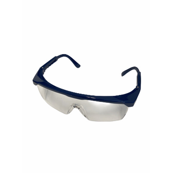 Safety Glasses - Clear Lense and Blue Frame Qty 1